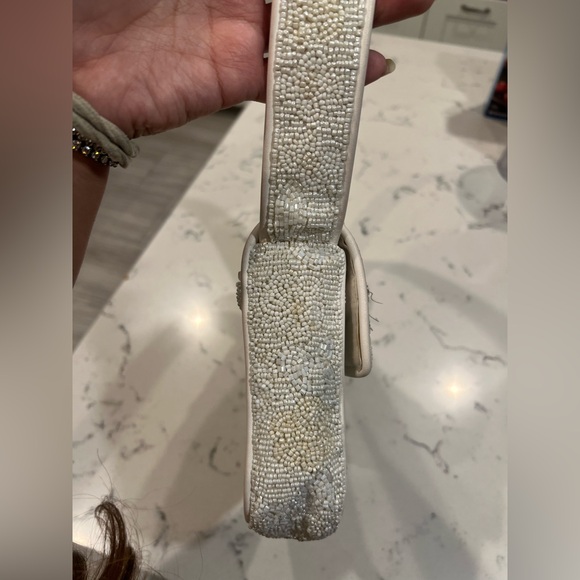 STAUD Tommy Beaded Bag, Garden Party white floral embroidered shoulder bag purse - Picture 10 of 15